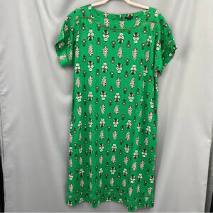 NWT Ann Taylor Linen Blend Green Floral Midi Dress Size 8P Garden Party